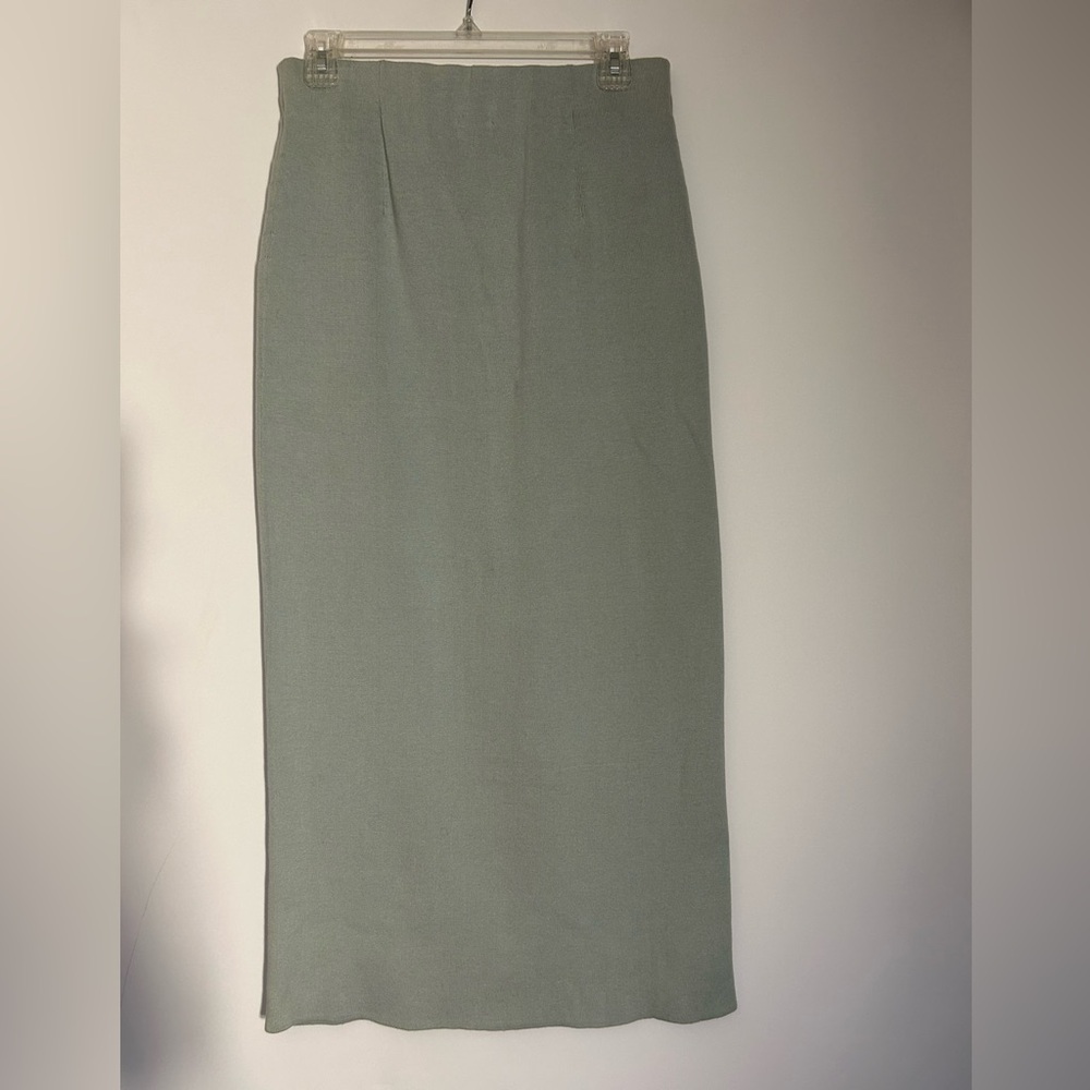 VINTAGE BLUSHE IMPRESSIONS  MINTY COLOR 100% COTTON KNIT PENCIL SKIRT SIZE SMALL